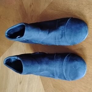 Aerology Black Suede Like Short Booties Size 9.5 2in Heel